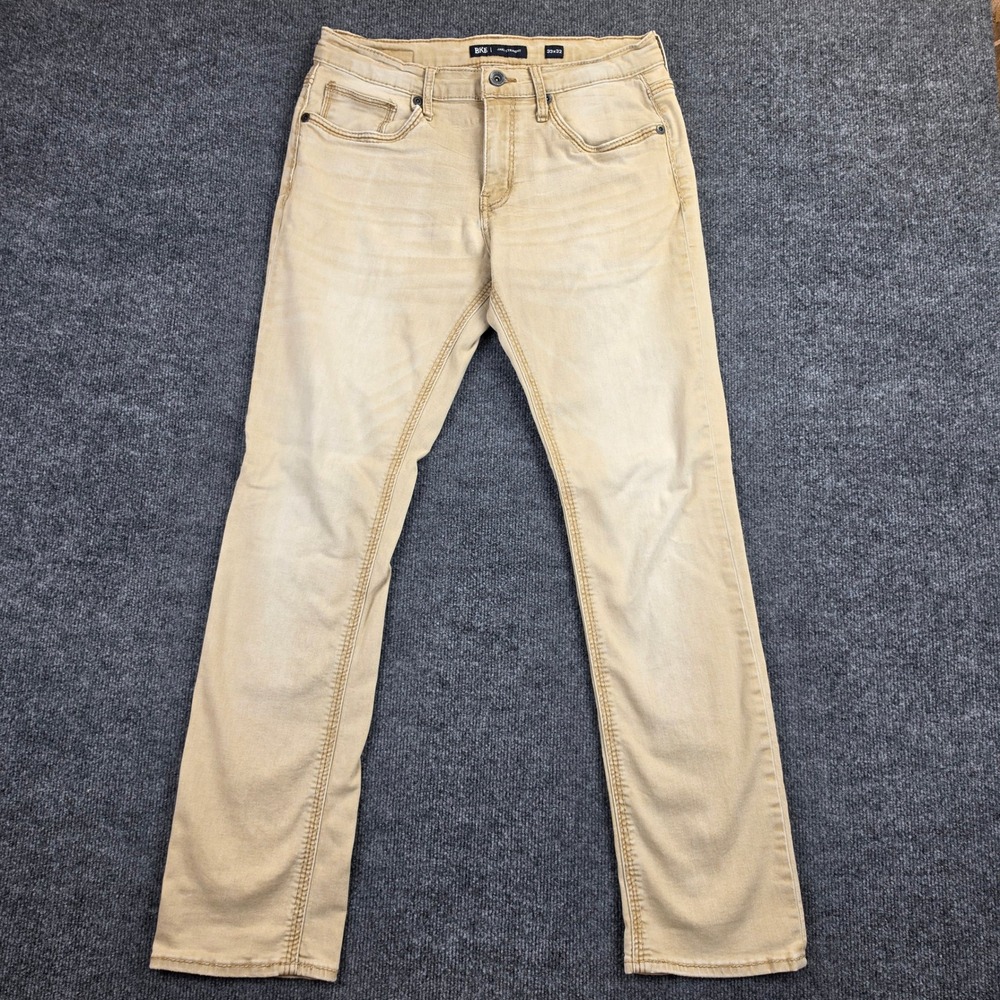 Buckle BKE Jake Straight Pants Men 33x32 Tan Khaki Stretch Regular Fit Mid Rise